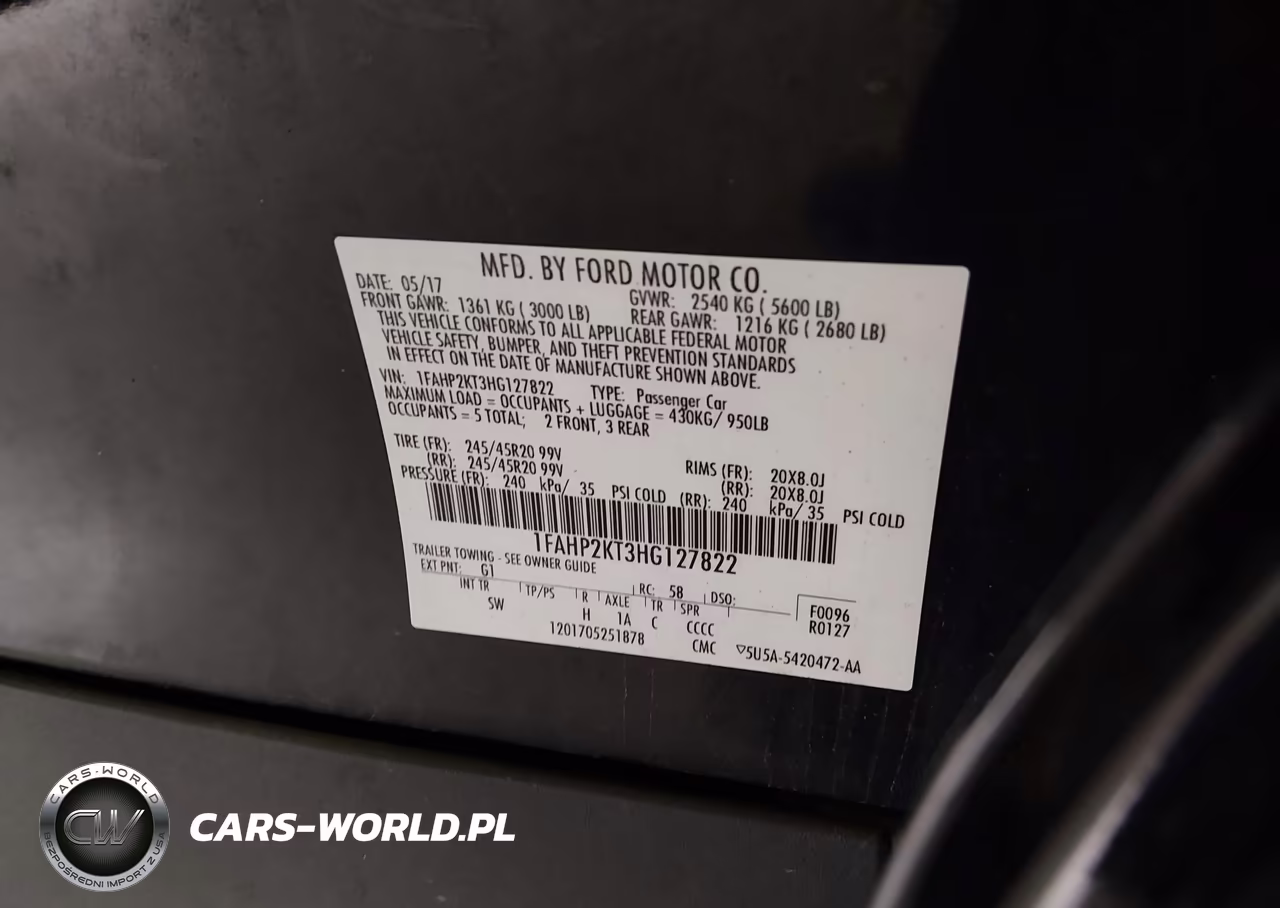 2017 Ford Taurus Sho VIN:1FAHP2KT3HG127822 - 9