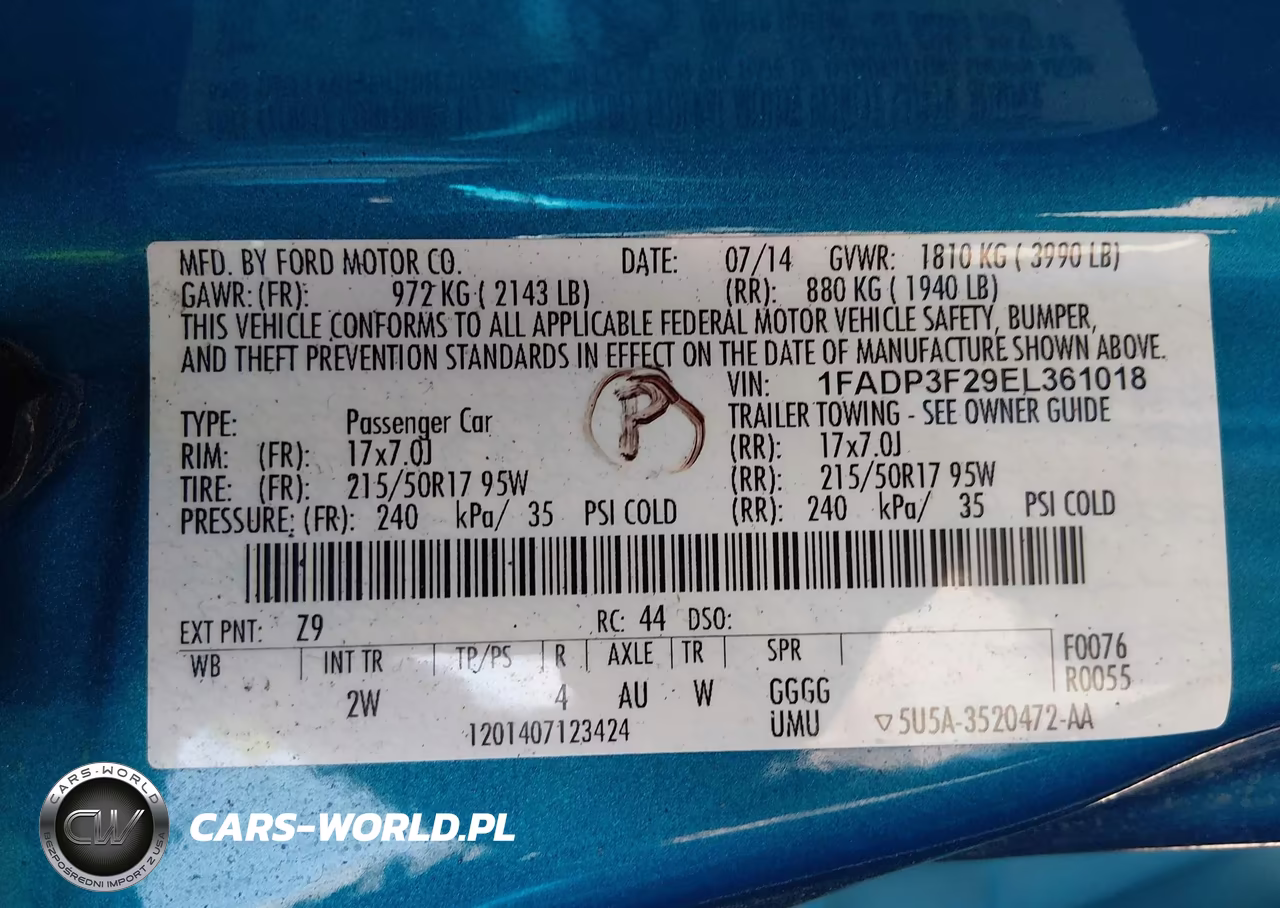2014 Ford Focus Se VIN:1FADP3F29EL361018 - 9