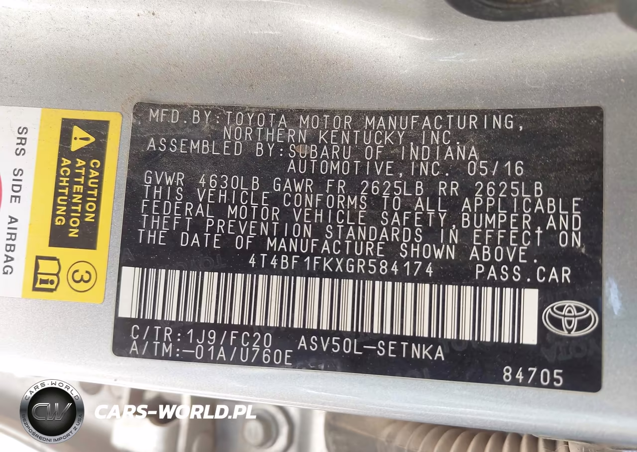 2016 Toyota Camry Le VIN:4T4BF1FKXGR584174 - 9