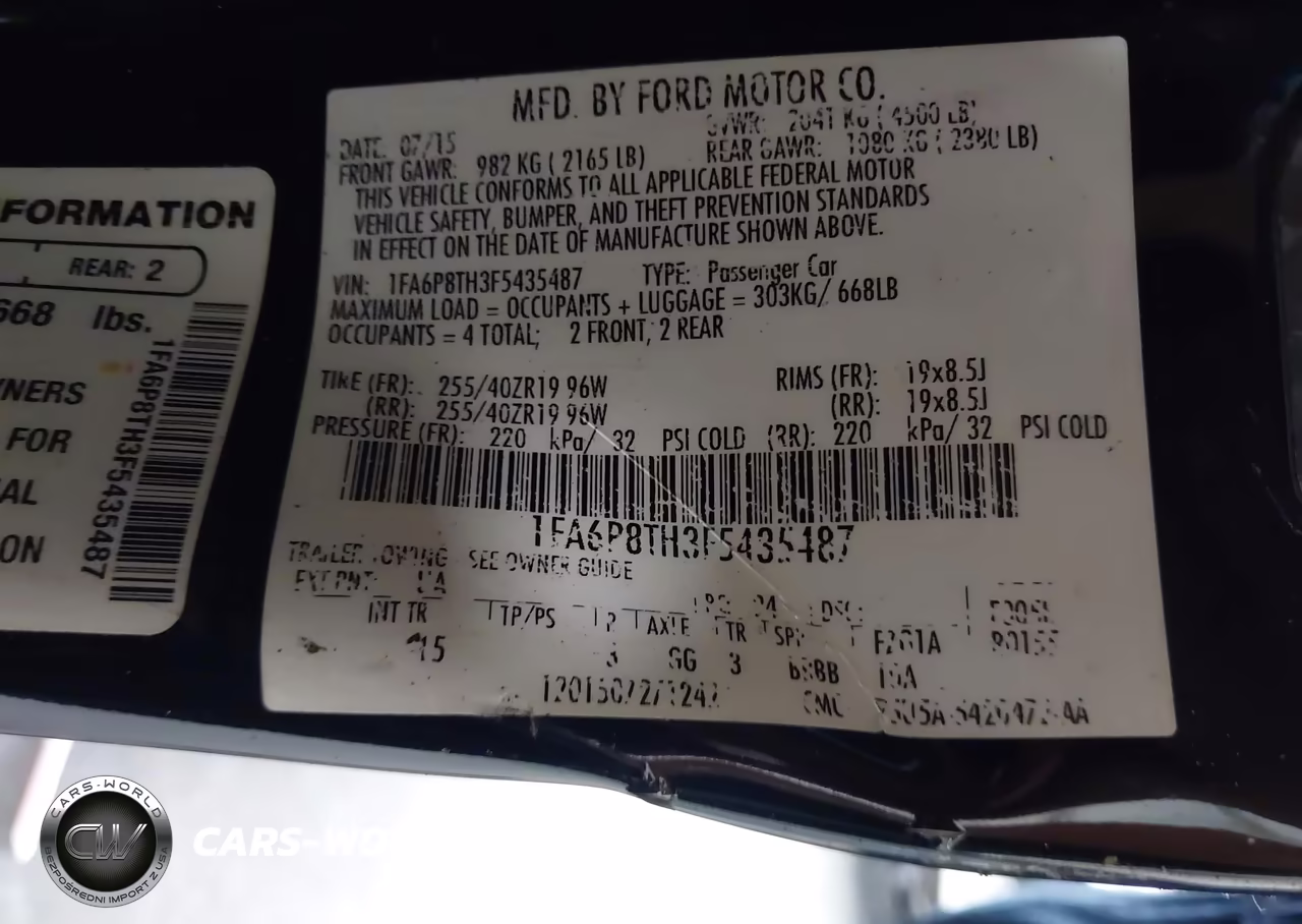2015 Ford Mustang Ecoboost VIN:1FA6P8TH3F5435487 - 9
