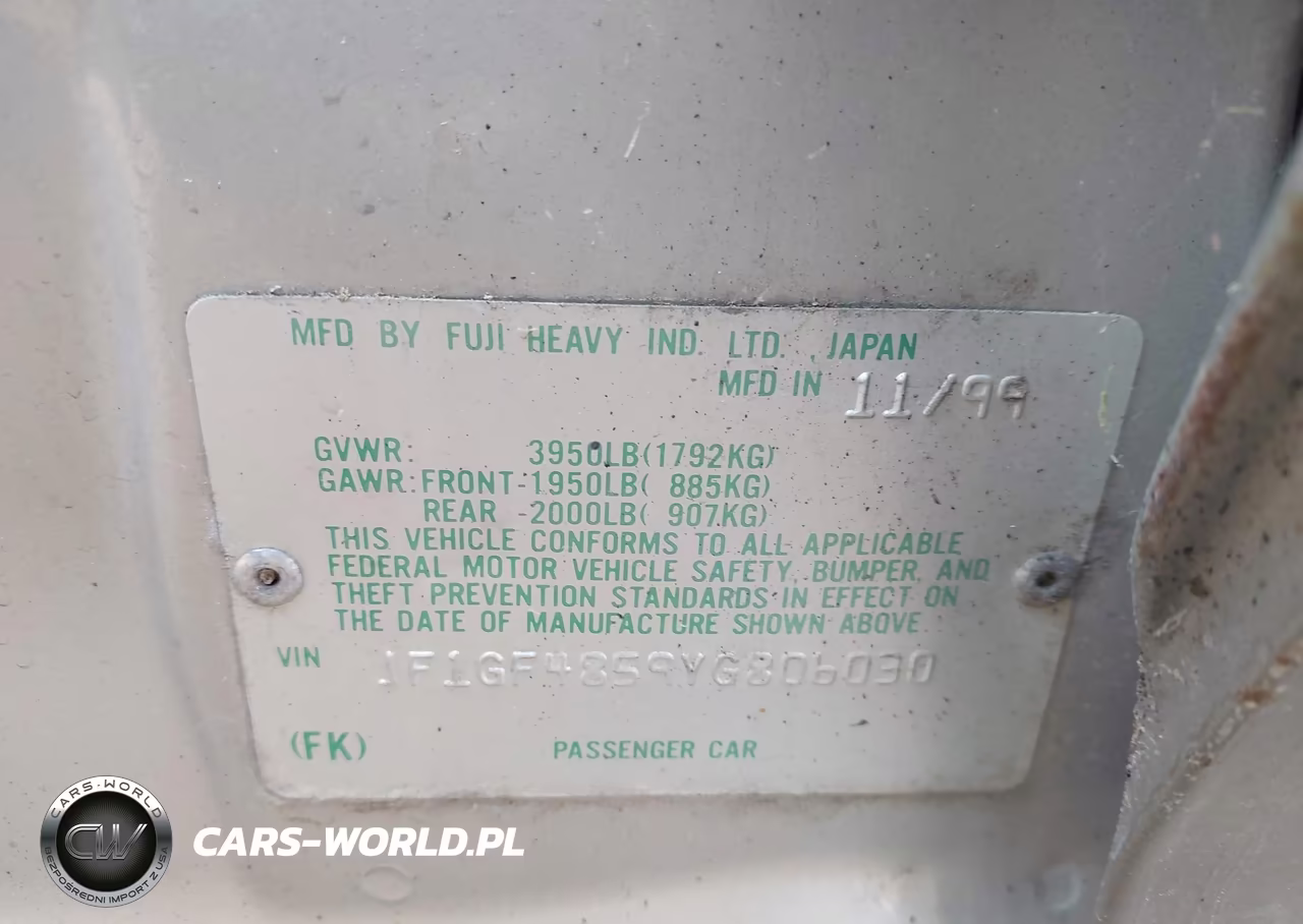 2000 Subaru Outback VIN:JF1GF4859YG806030 - 9