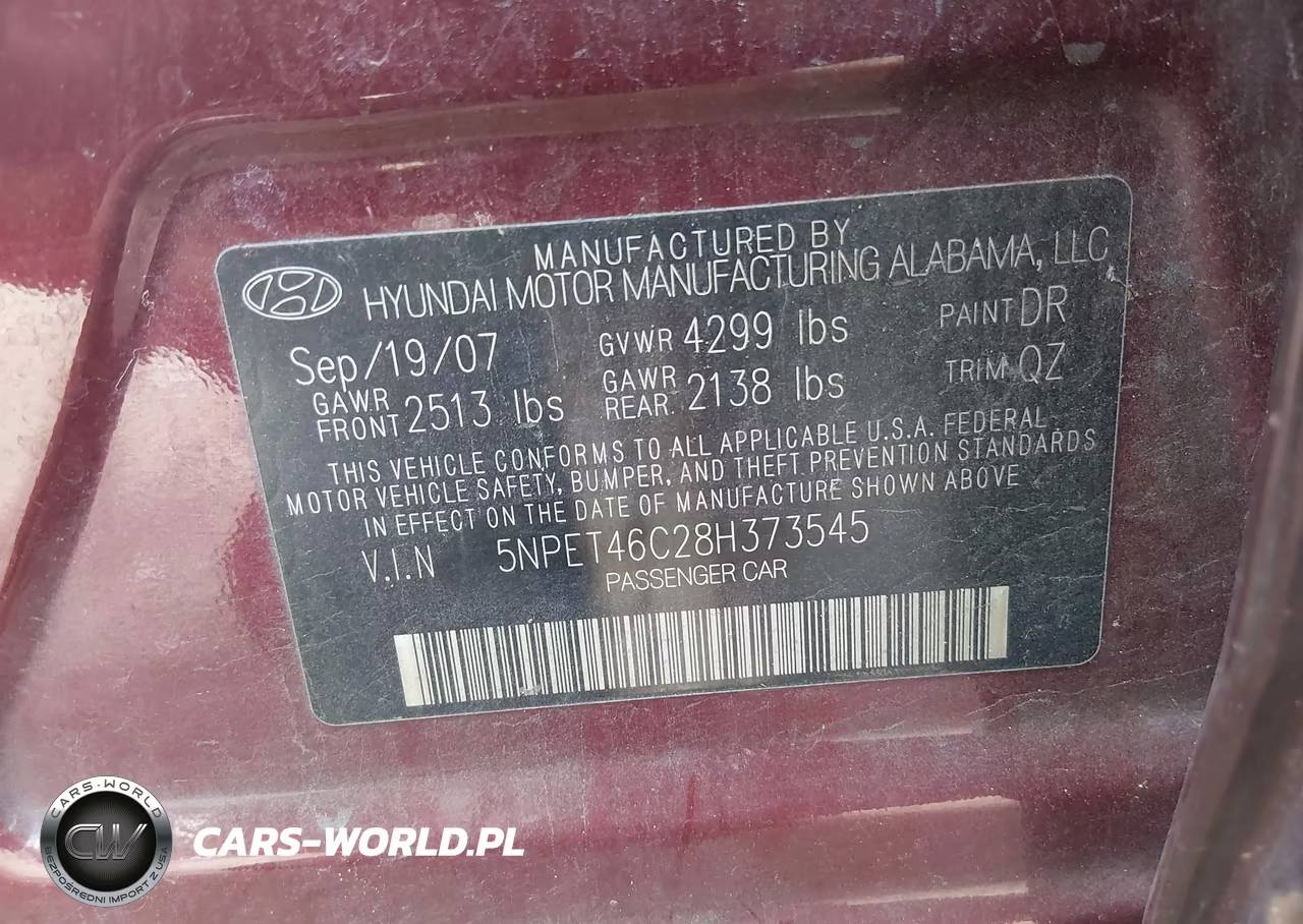 2008 Hyundai Sonata Gls VIN:5NPET46C28H373545 - 9