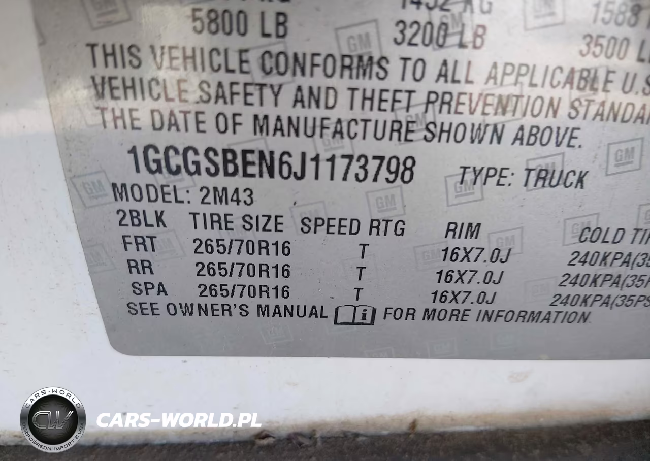 2018 Chevrolet Colorado Wt VIN:1GCGSBEN6J1173798 - 9
