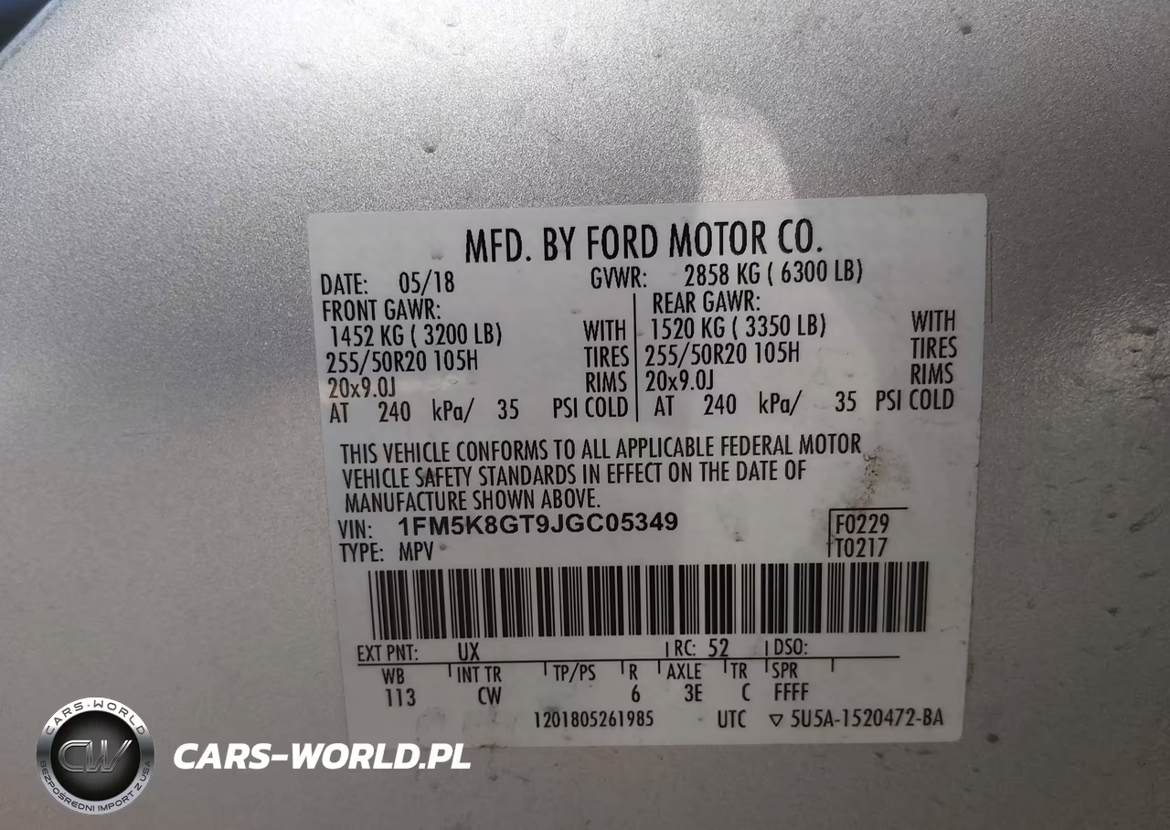2018 Ford Explorer Sport VIN:1FM5K8GT9JGC05349 - 9