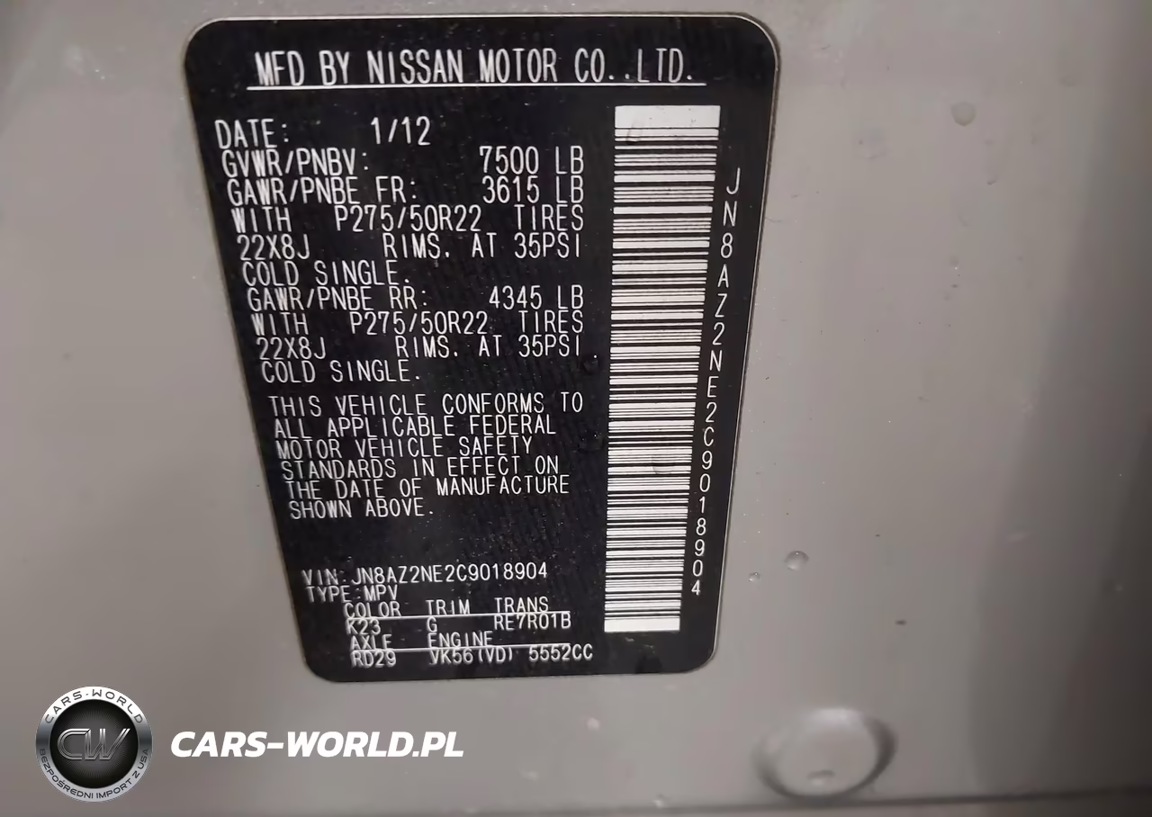 2012 Infiniti Qx56 VIN:JN8AZ2NE2C9018904 - 9