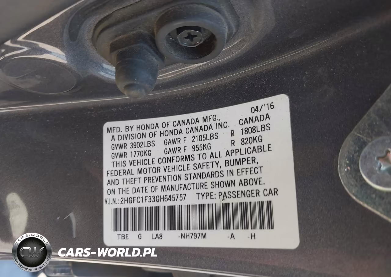 2016 Honda Civic Ex-T VIN:2HGFC1F33GH645757 - 9