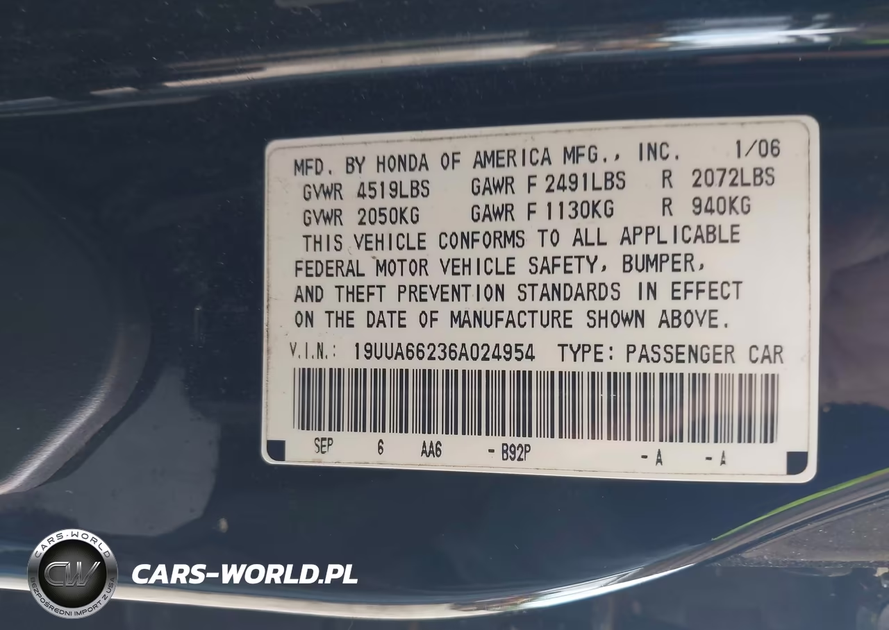2006 Acura Tl VIN:19UUA66236A024954 - 9