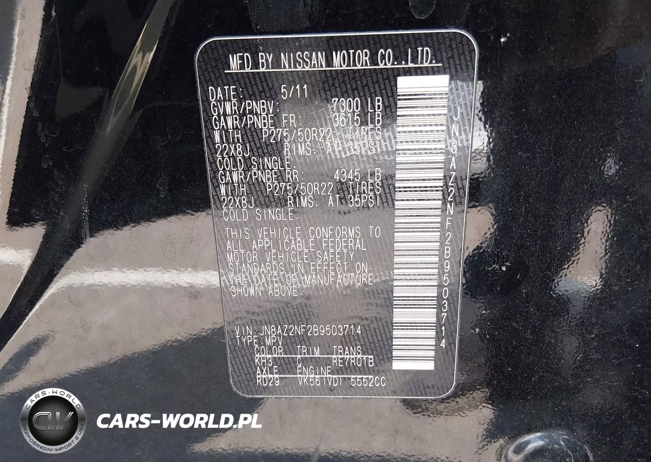 2011 Infiniti Qx56 VIN:JN8AZ2NF2B9503714 - 9