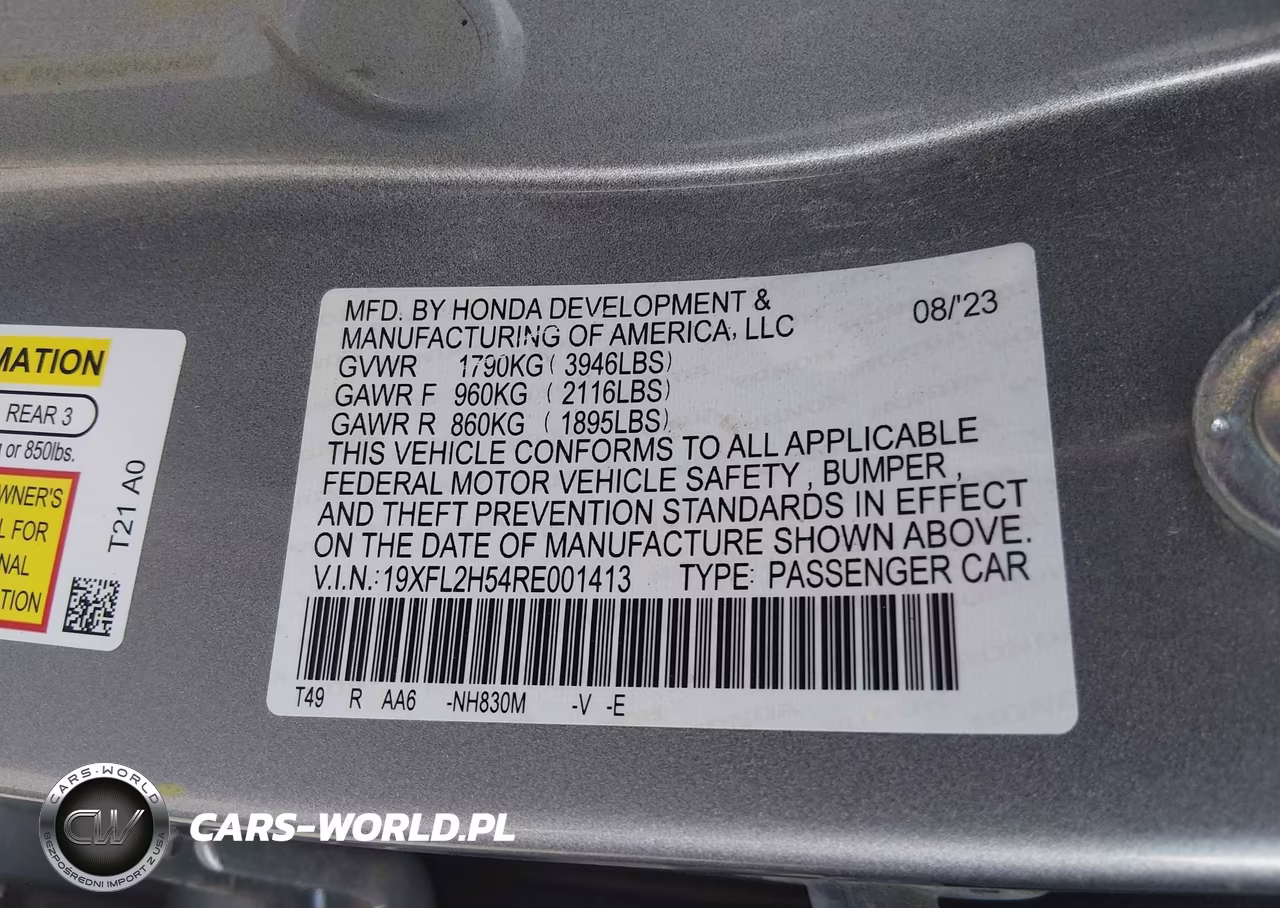 2024 Honda Civic Lx VIN:19XFL2H54RE001413 - 9