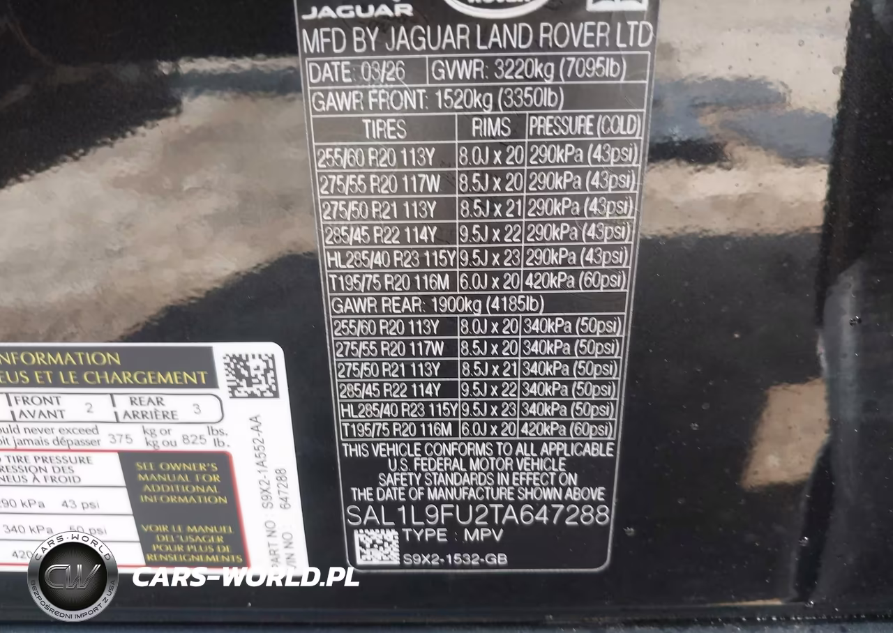2026 Land Rover Range Rover Sport P400 Dynamic Se VIN:SAL1L9FU2TA647288 - 9