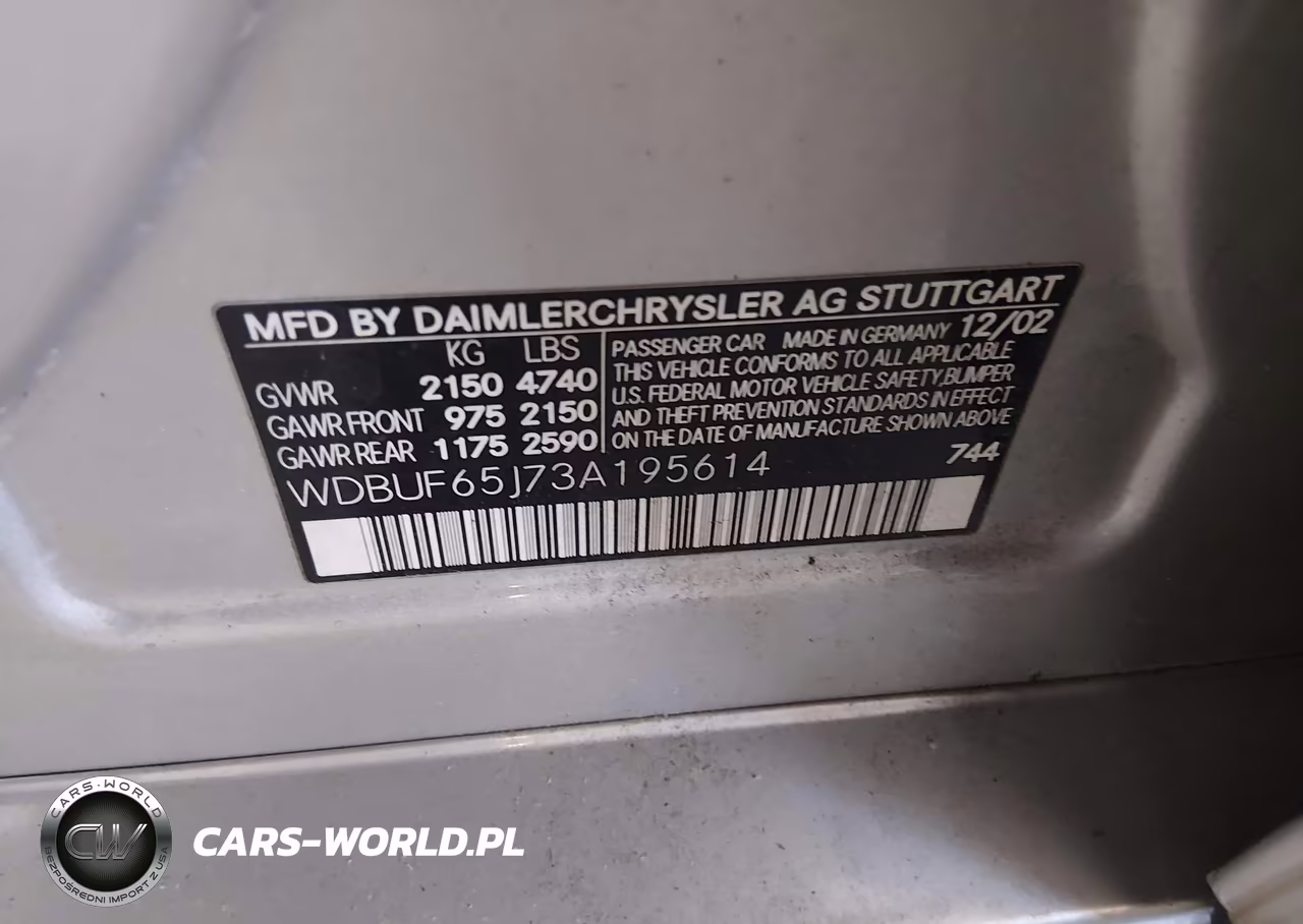 2003 Mercedes-Benz E 320 VIN:WDBUF65J73A195614 - 9