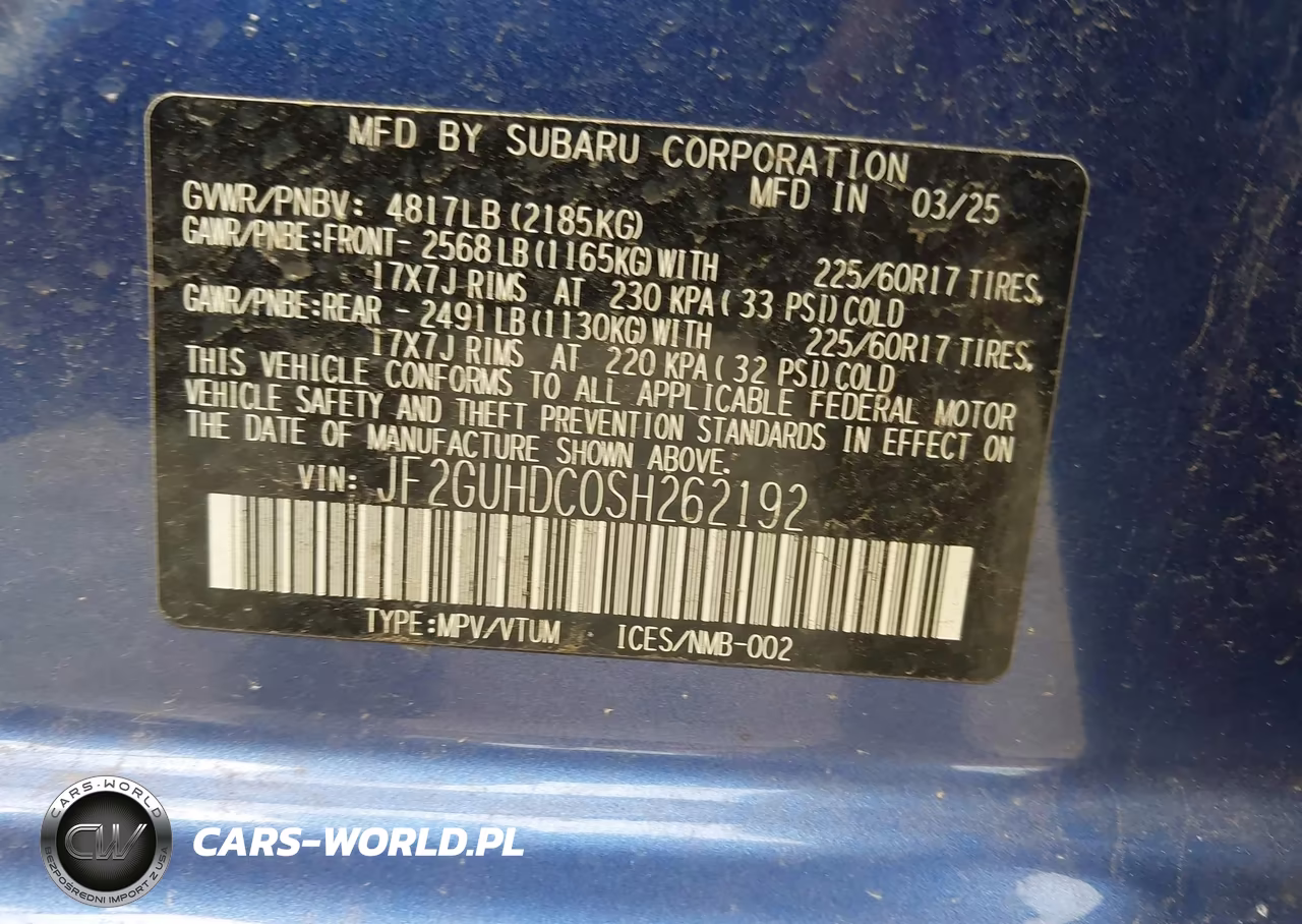 2025 Subaru Crosstrek Premium VIN:JF2GUHDC0SH262192 - 9