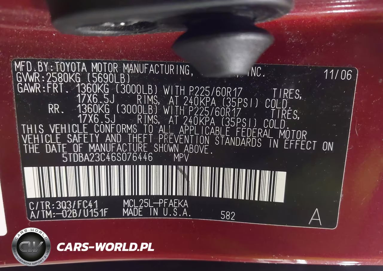 2006 Toyota Sienna Le VIN:5TDBA23C46S076446 - 9
