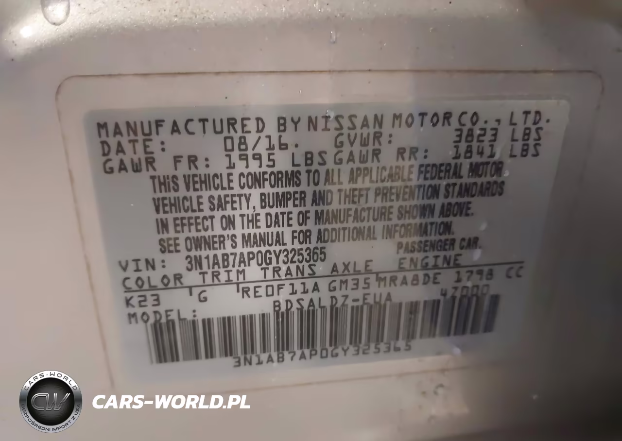 2016 Nissan Sentra Sv VIN:3N1AB7AP0GY325365 - 9