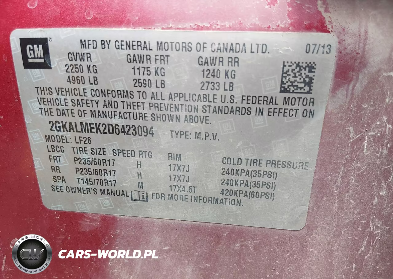 2013 GMC Terrain Sle-1 VIN:2GKALMEK2D6423094 - 9
