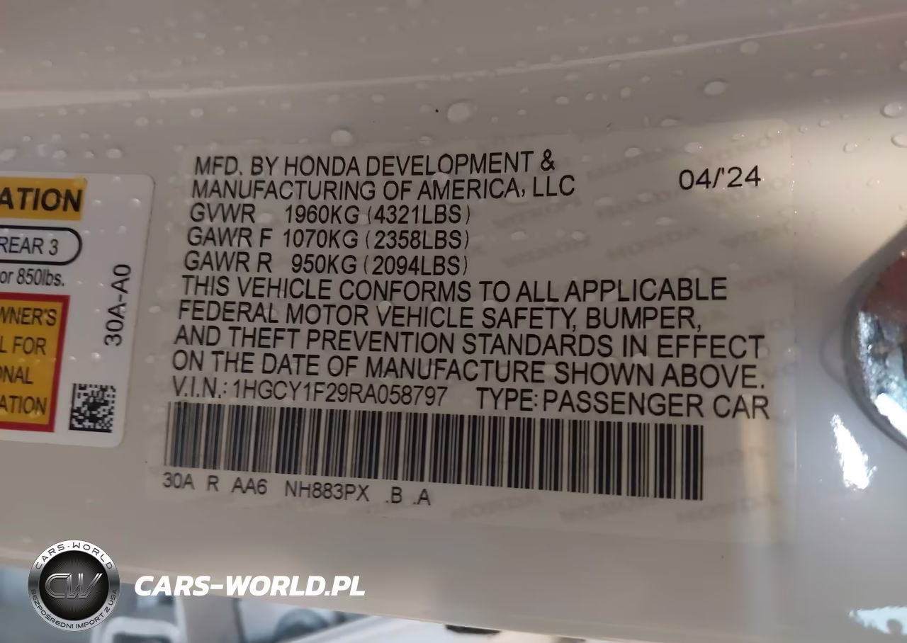 2024 Honda Accord Lx VIN:1HGCY1F29RA058797 - 9