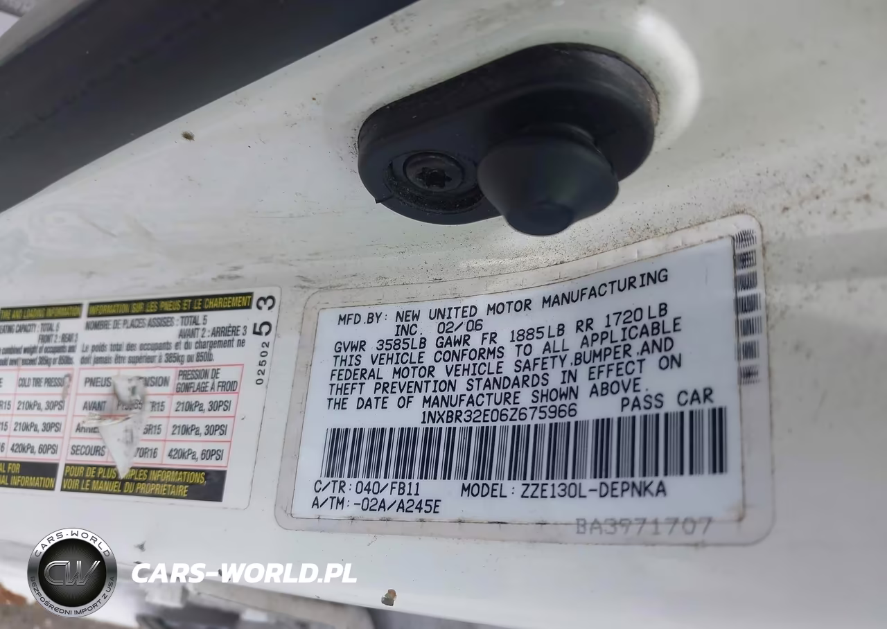 2006 Toyota Corolla Le VIN:1NXBR32E06Z675966 - 9