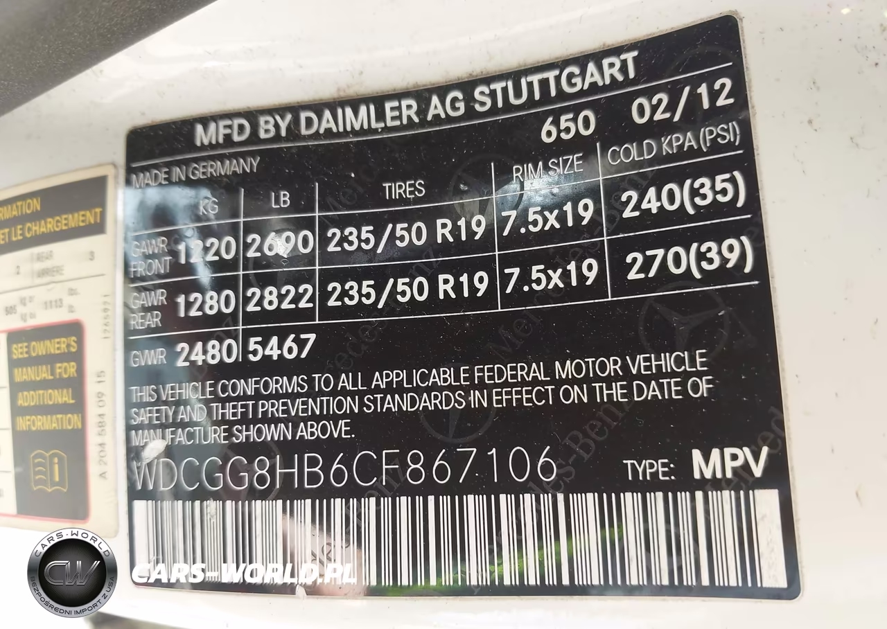 2012 Mercedes-Benz Glk 350 4Matic VIN:WDCGG8HB6CF867106 - 9