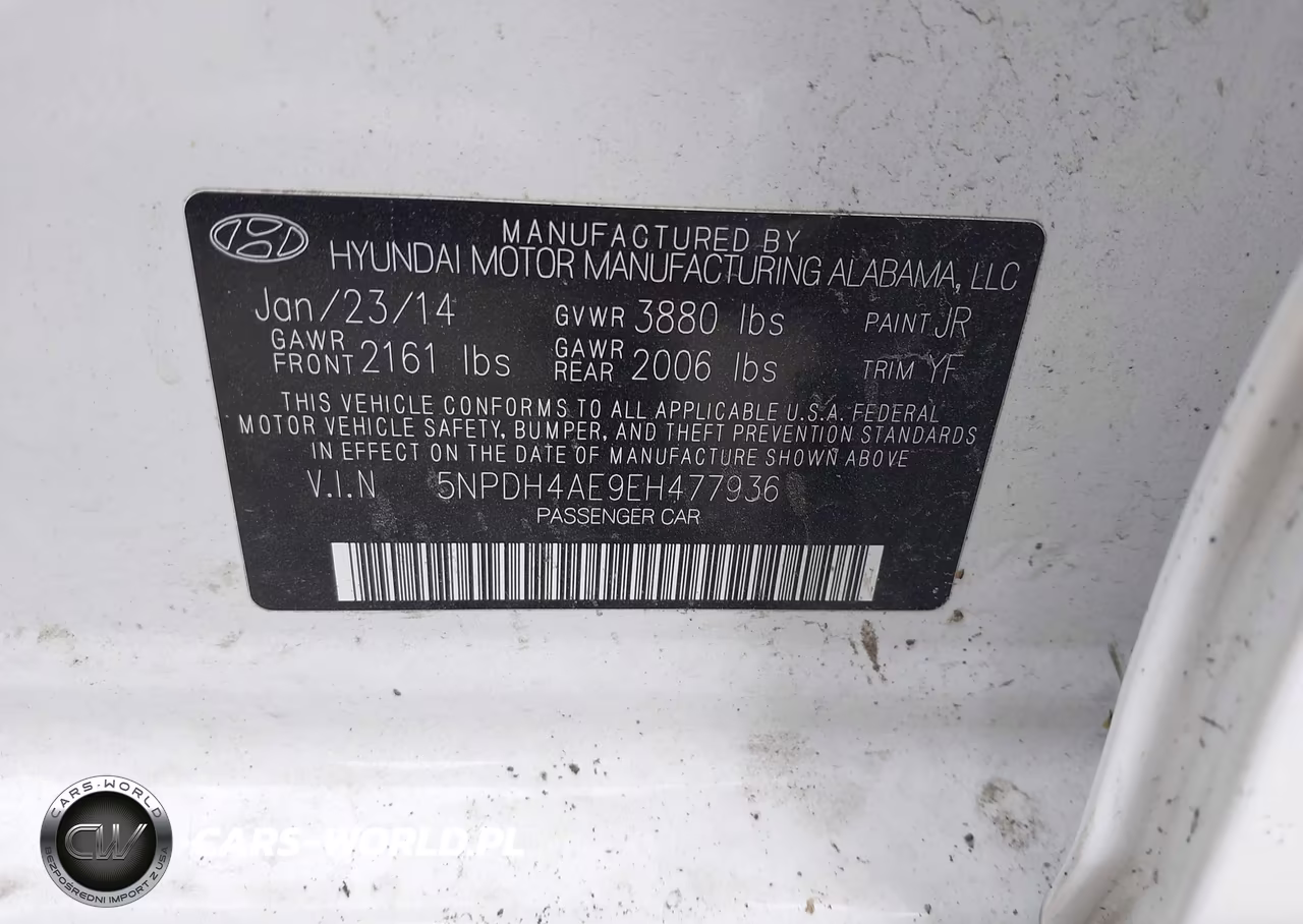 2014 Hyundai Elantra Limited VIN:5NPDH4AE9EH477936 - 9
