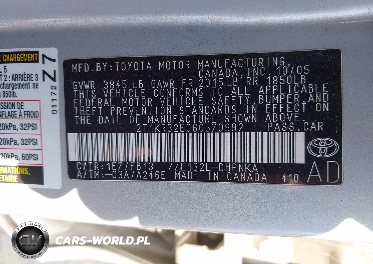 2006 Toyota Matrix Xr VIN:2T1KR32E06C570992 - 9