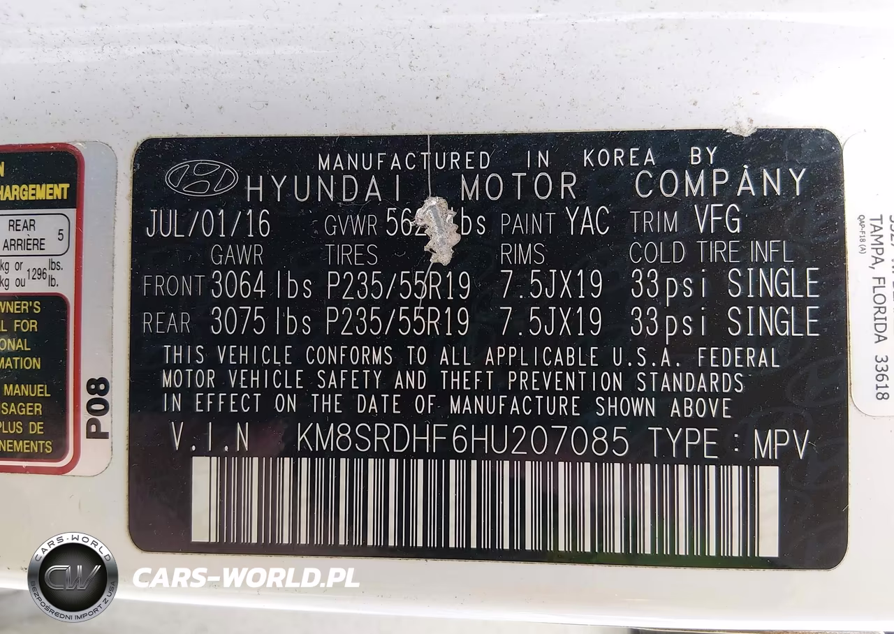 2017 Hyundai Santa Fe Se Ultimate VIN:KM8SRDHF6HU207085 - 9