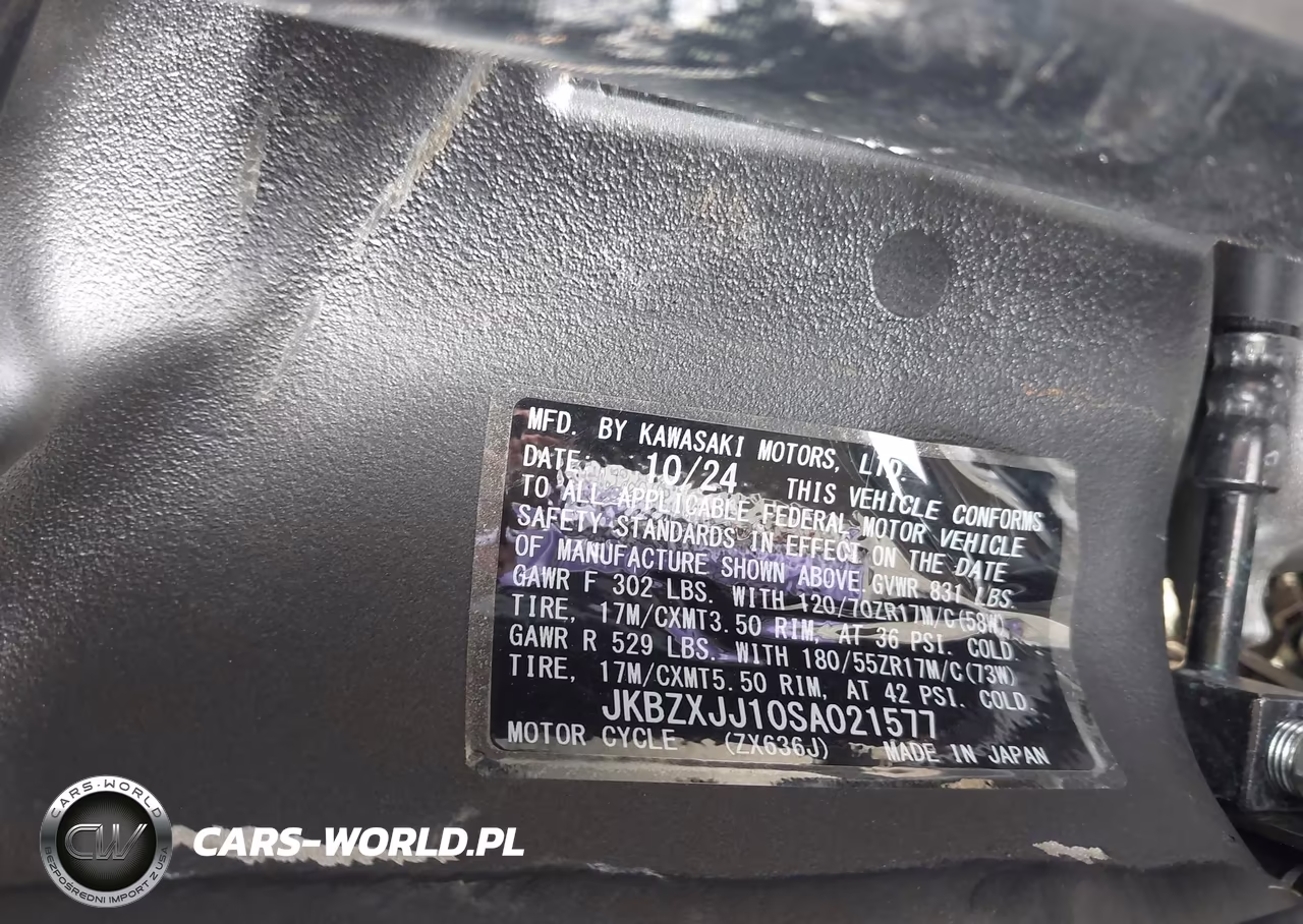 2025 Kawasaki Zx636 K VIN:JKBZXJJ10SA021577 - 10