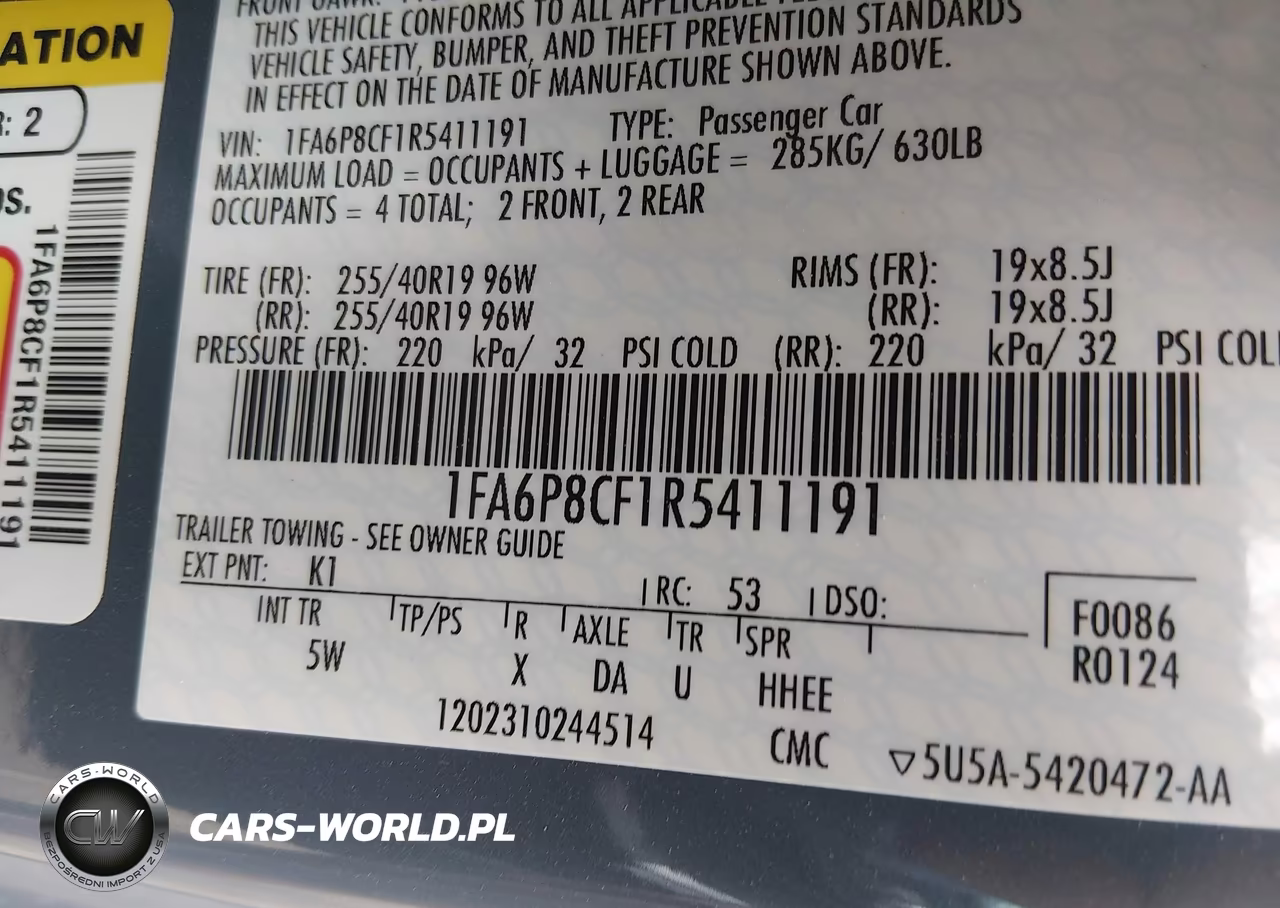 2024 Ford Mustang Gt Premium Fastback VIN:1FA6P8CF1R5411191 - 9