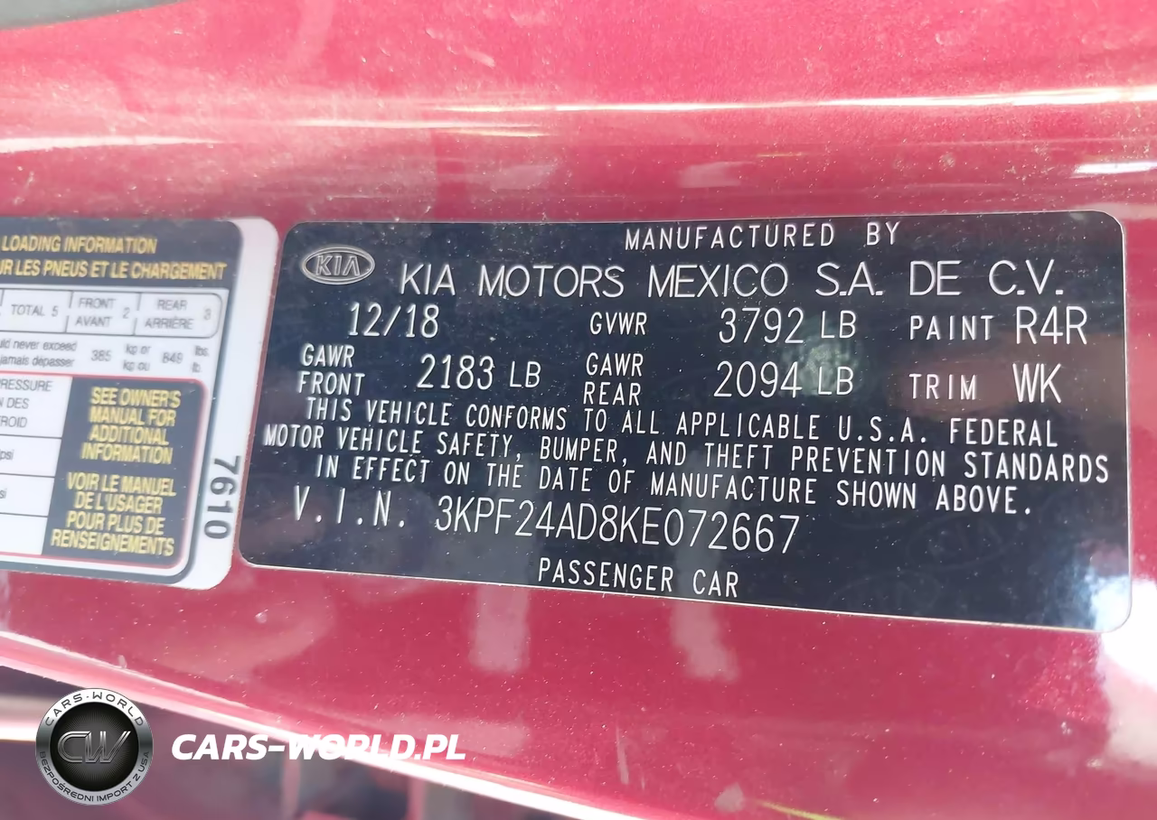 2019 Kia Forte Lxs VIN:3KPF24AD8KE072667 - 9