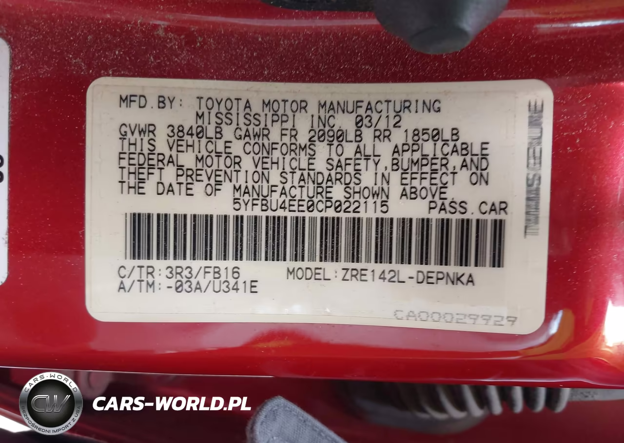 2012 Toyota Corolla Le VIN:5YFBU4EE0CP022115 - 9