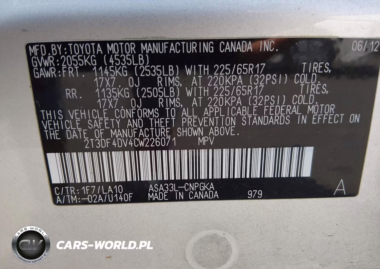 2012 Toyota Rav4 Limited VIN:2T3DF4DV4CW226071 - 9