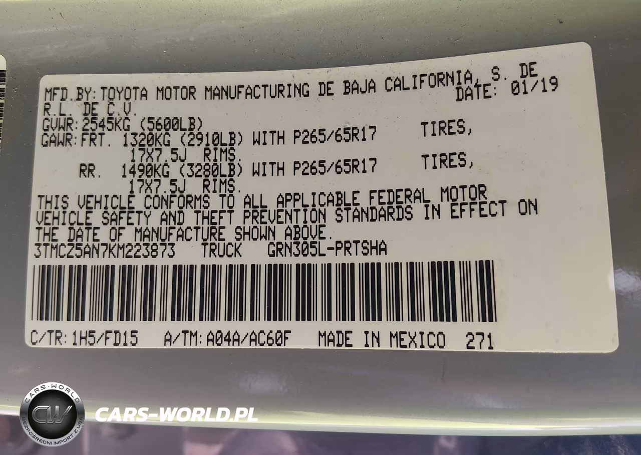 2019 Toyota Tacoma Trd Sport VIN:3TMCZ5AN7KM223873 - 9