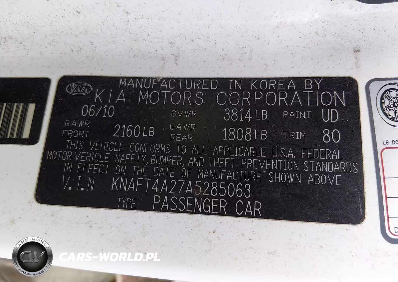 2010 Kia Forte Lx VIN:KNAFT4A27A5285063 - 9