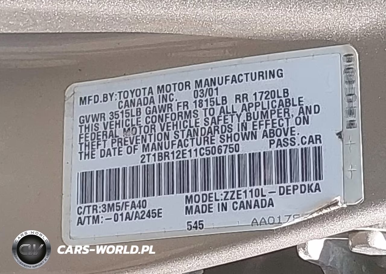 2001 Toyota Corolla Le VIN:2T1BR12E11C506750 - 9