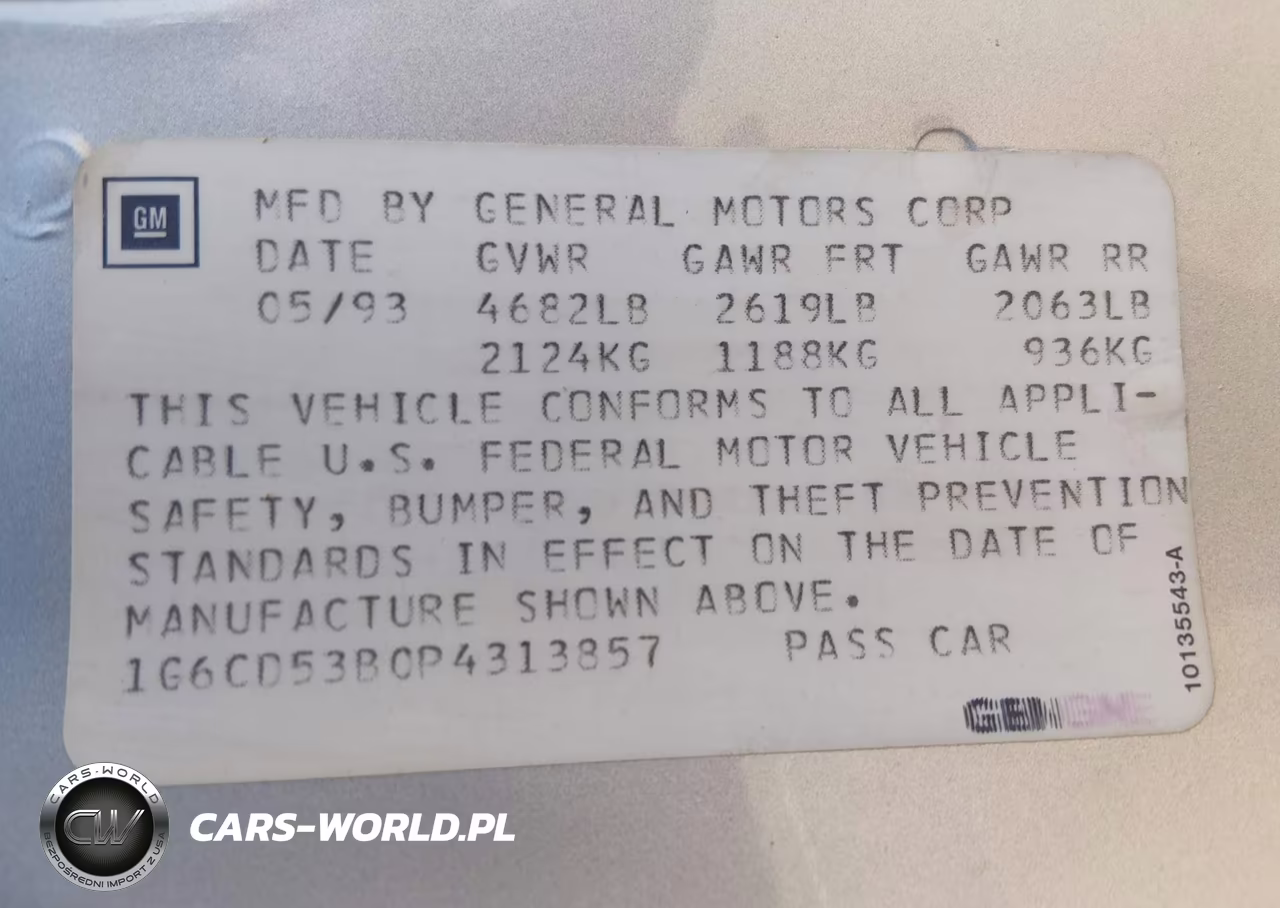 1993 Cadillac Deville VIN:1G6CD53B0P4313857 - 9