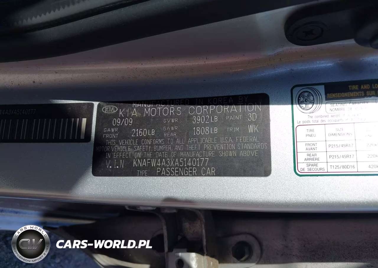 2010 Kia Forte Sx VIN:KNAFW4A3XA5140177 - 9