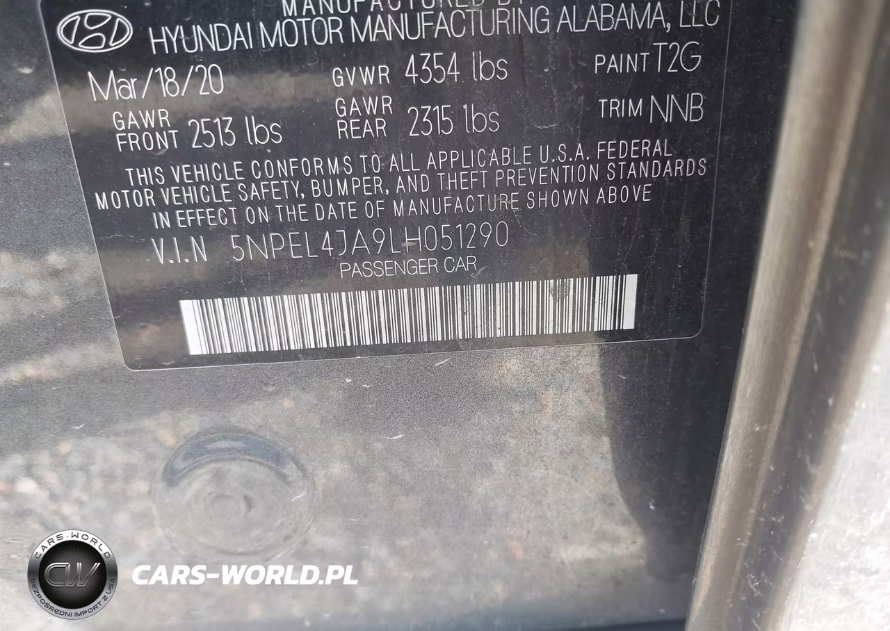 2020 Hyundai Sonata Sel VIN:5NPEL4JA9LH051290 - 9