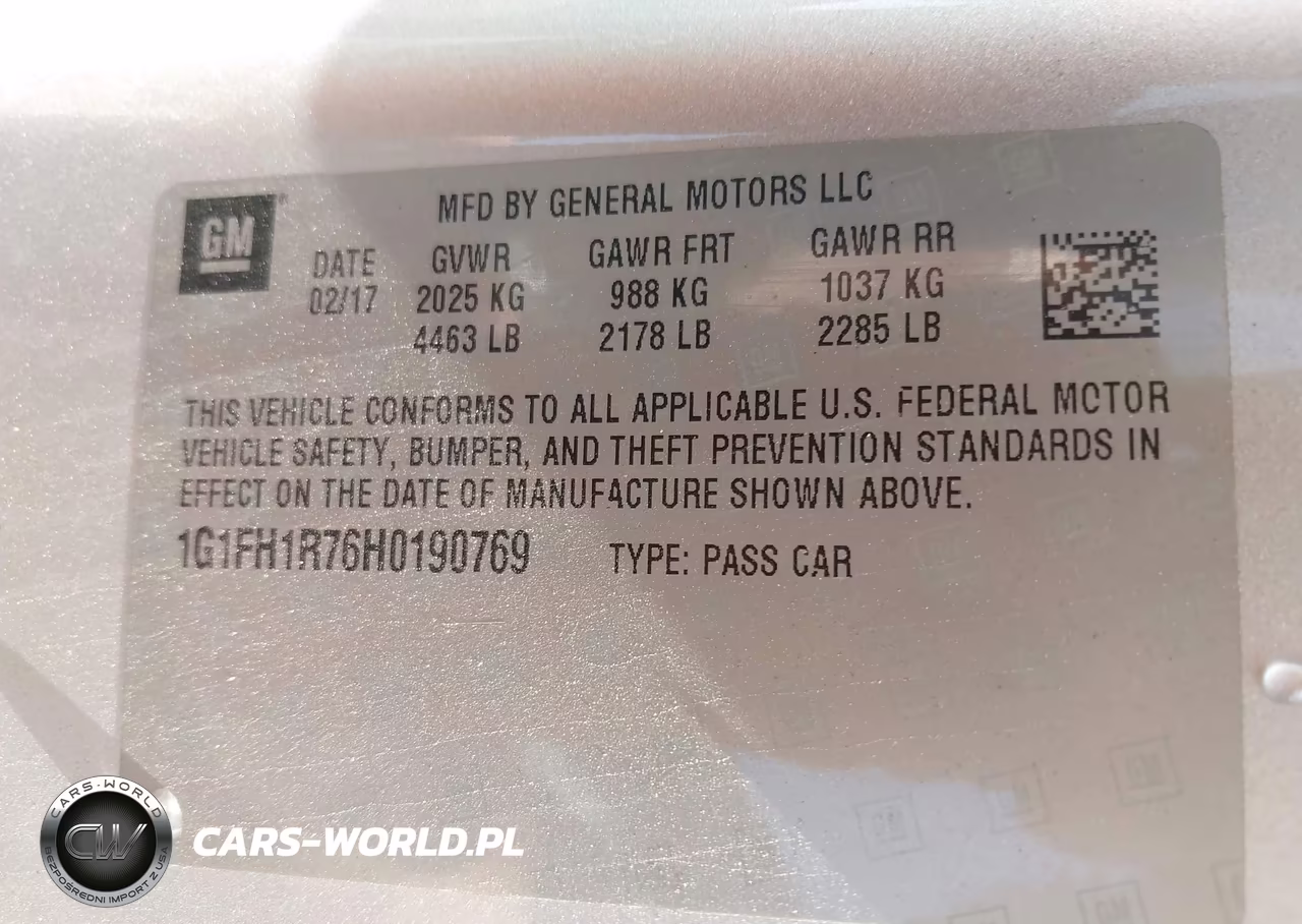 2017 Chevrolet Camaro 2Ss VIN:1G1FH1R76H0190769 - 9