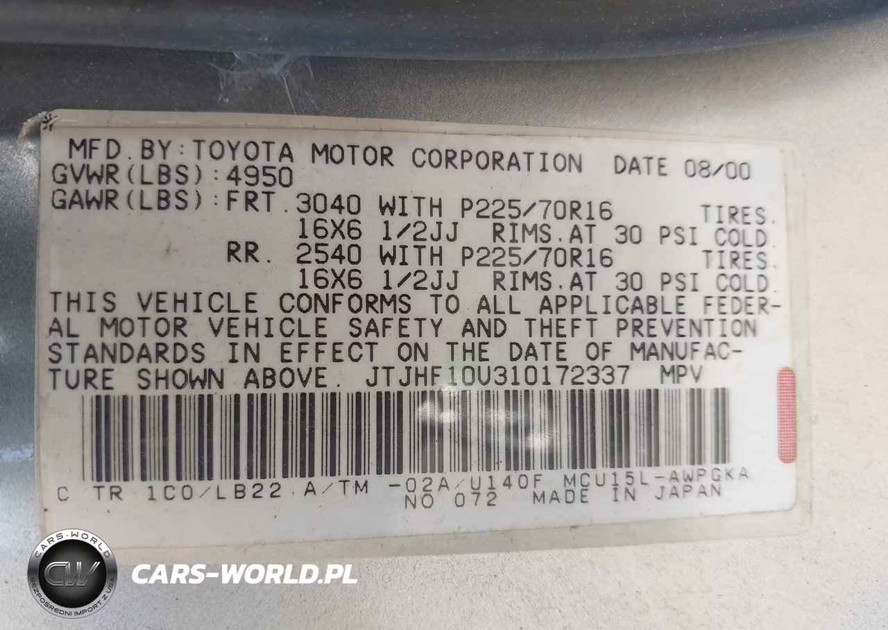 2001 Lexus Rx 300 VIN:JTJHF10U310172337 - 9