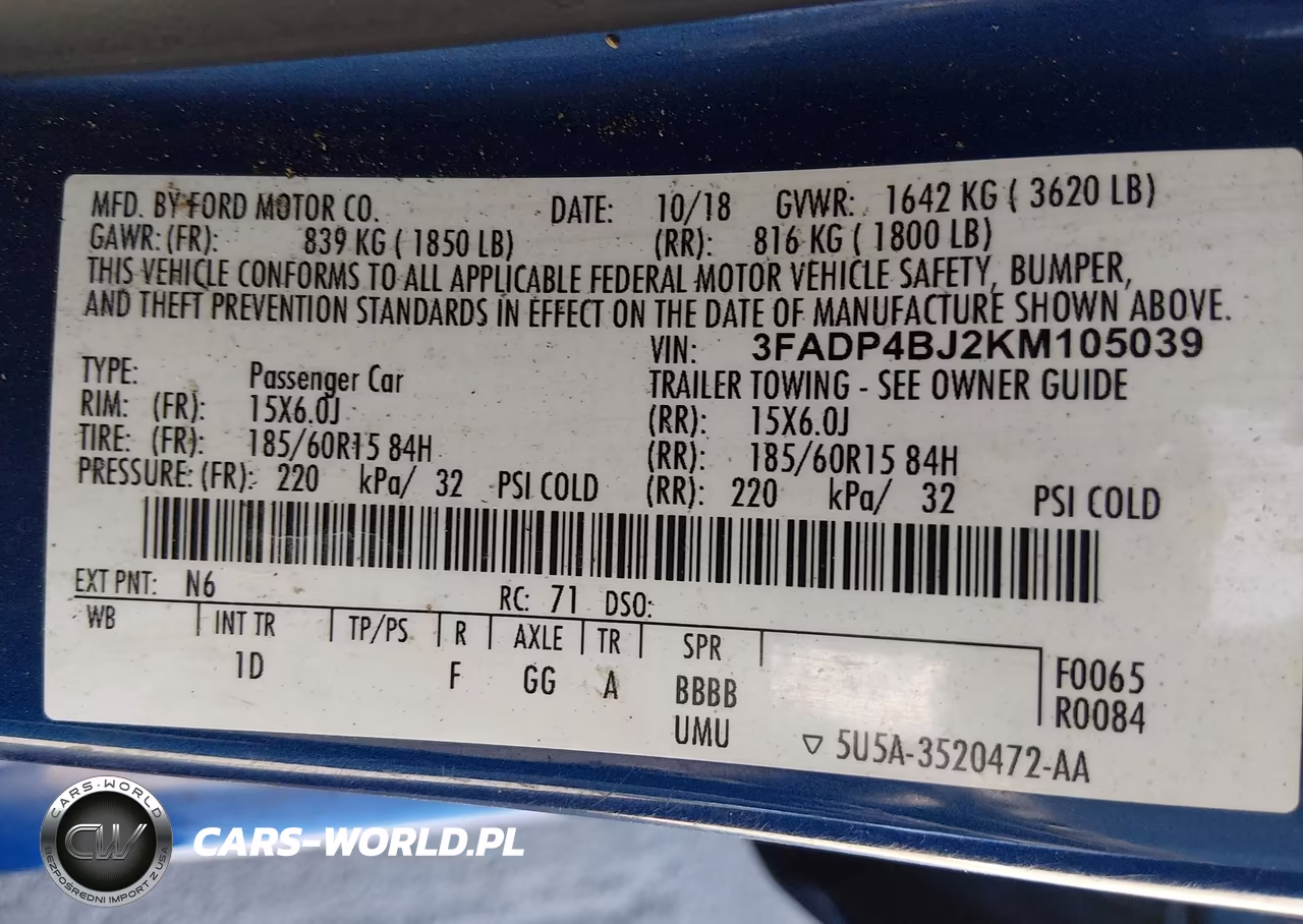 2019 Ford Fiesta Se VIN:3FADP4BJ2KM105039 - 9