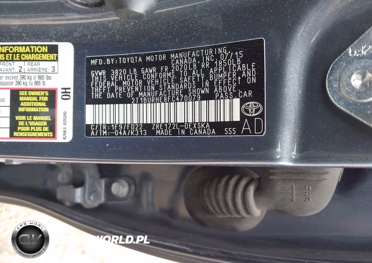 2015 Toyota Corolla S Plus VIN:2T1BURHE8FC470079 - 9