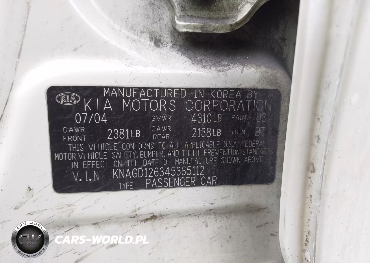 2004 Kia Optima Ex-Lx VIN:KNAGD126345365112 - 9