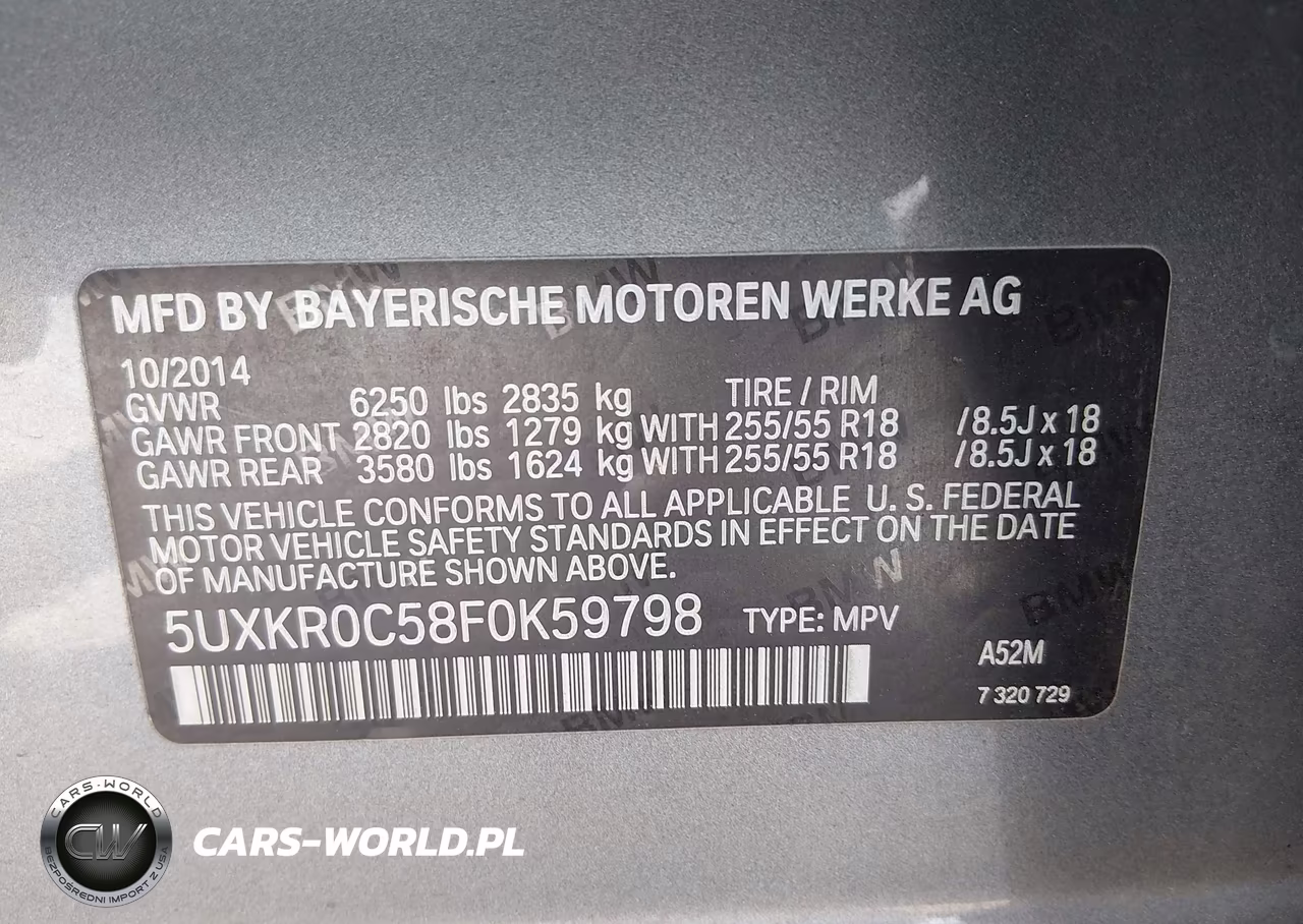 2015 BMW X5 xDrive35I VIN:5UXKR0C58F0K59798 - 9