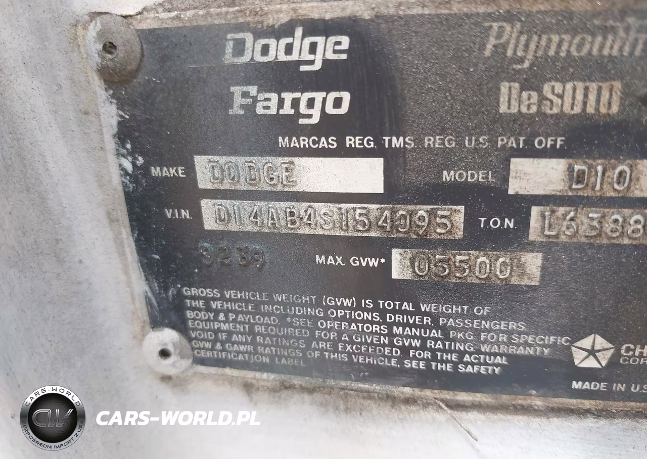 1974 Dodg Fargo D10 VIN:D14AB4S154095 - 9