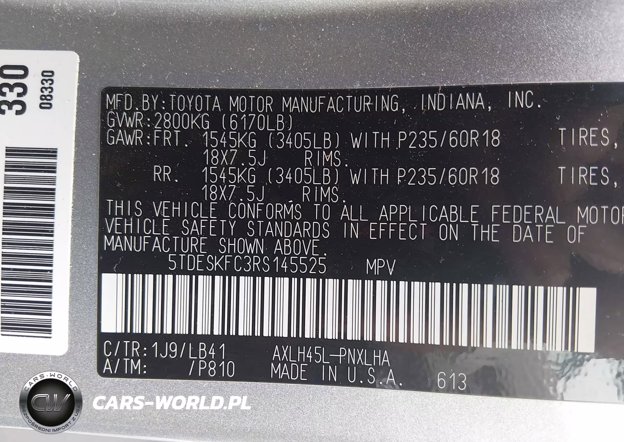2024 Toyota Sienna Platinum VIN:5TDESKFC3RS145525 - 9