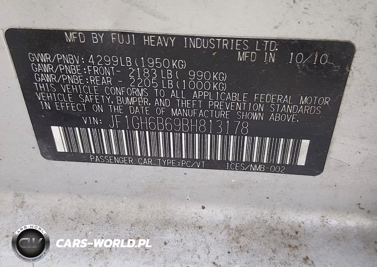 2011 Subaru Impreza 2.5I Premium VIN:JF1GH6B69BH813178 - 9