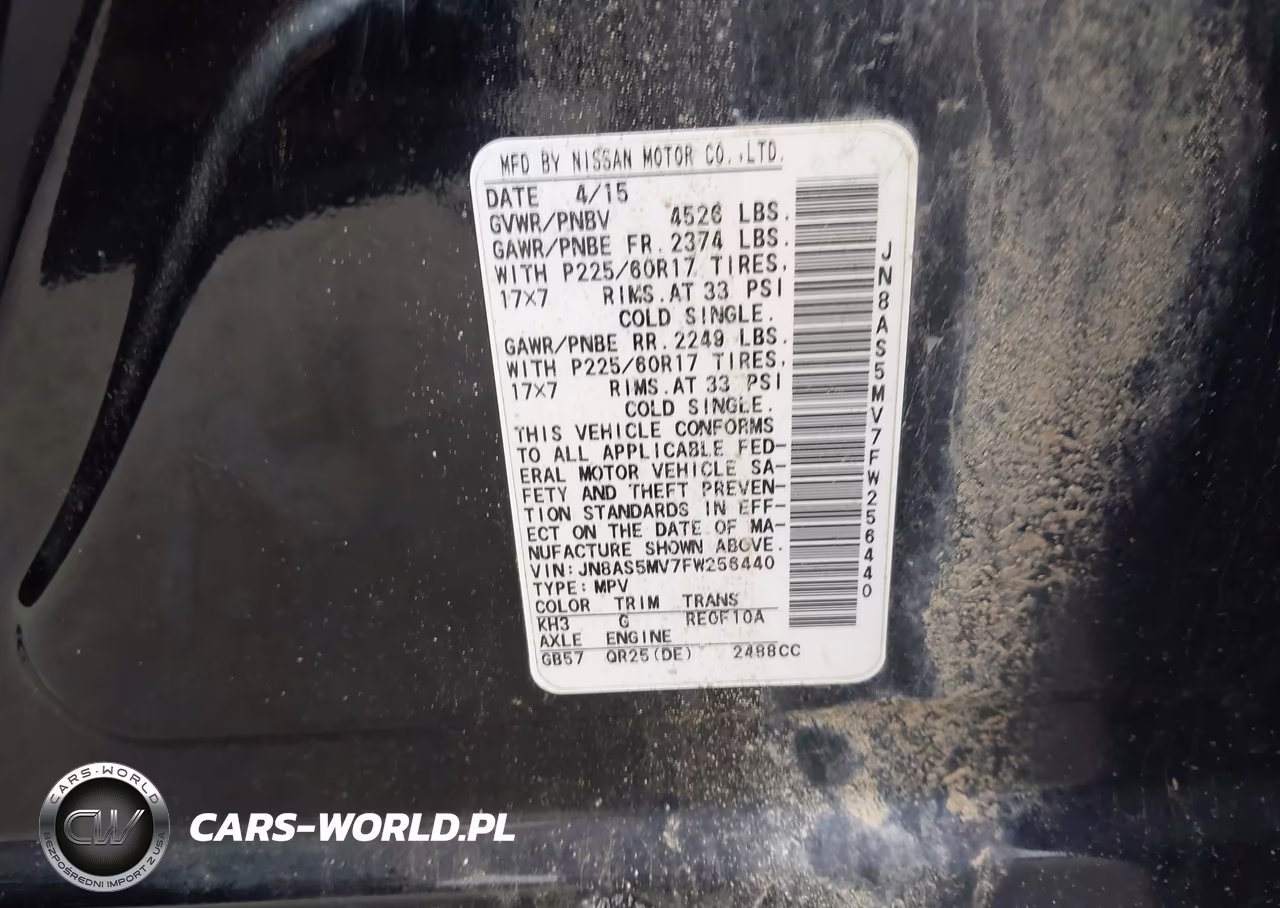 2015 Nissan Rogue Select S VIN:JN8AS5MV7FW256440 - 9