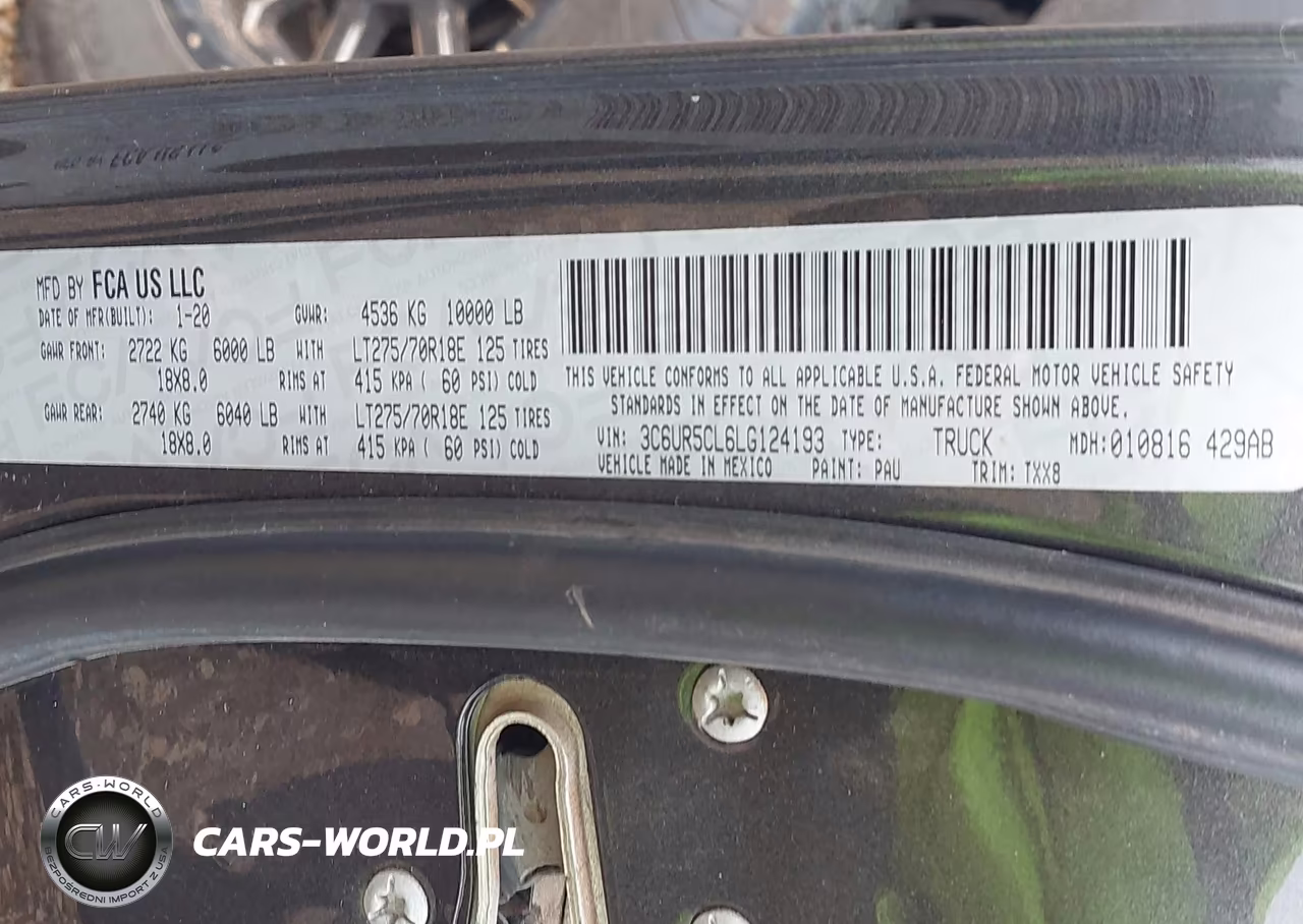 2020 Ram 2500 Tradesman 4X4 6'4 Box VIN:3C6UR5CL6LG124193 - 9