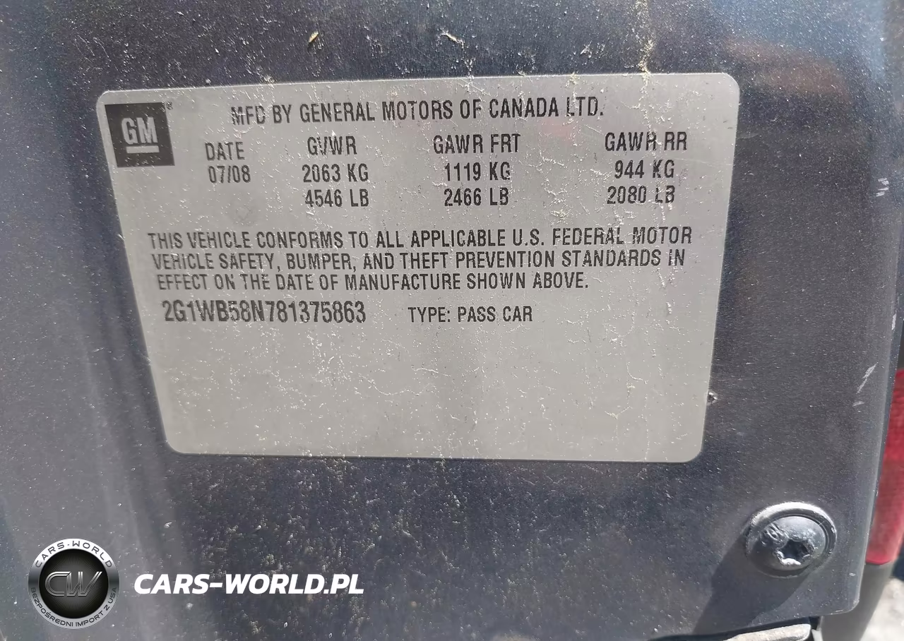 2008 Chevrolet Impala Ls VIN:2G1WB58N781375863 - 9
