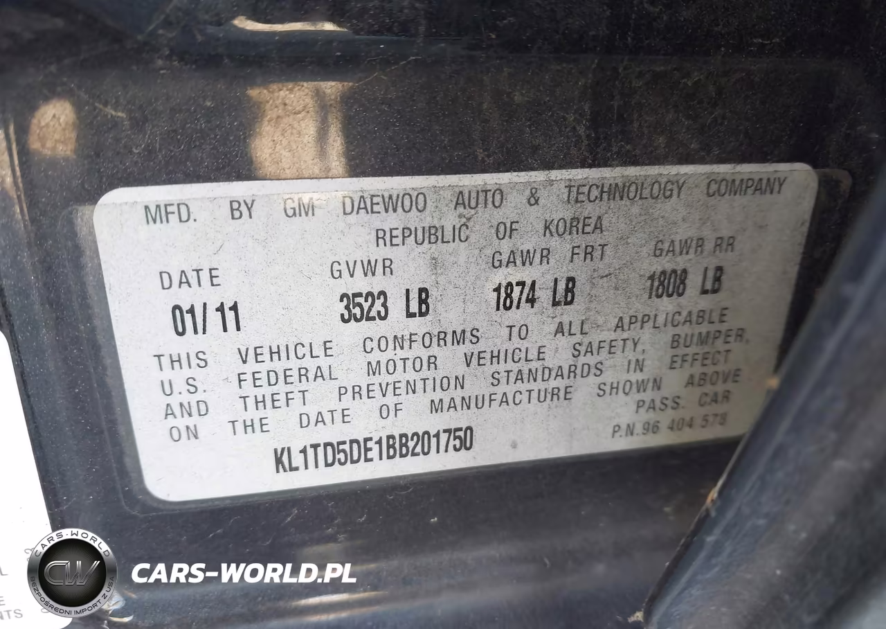 2011 Chevrolet Aveo 1Lt VIN:KL1TD5DE1BB201750 - 9