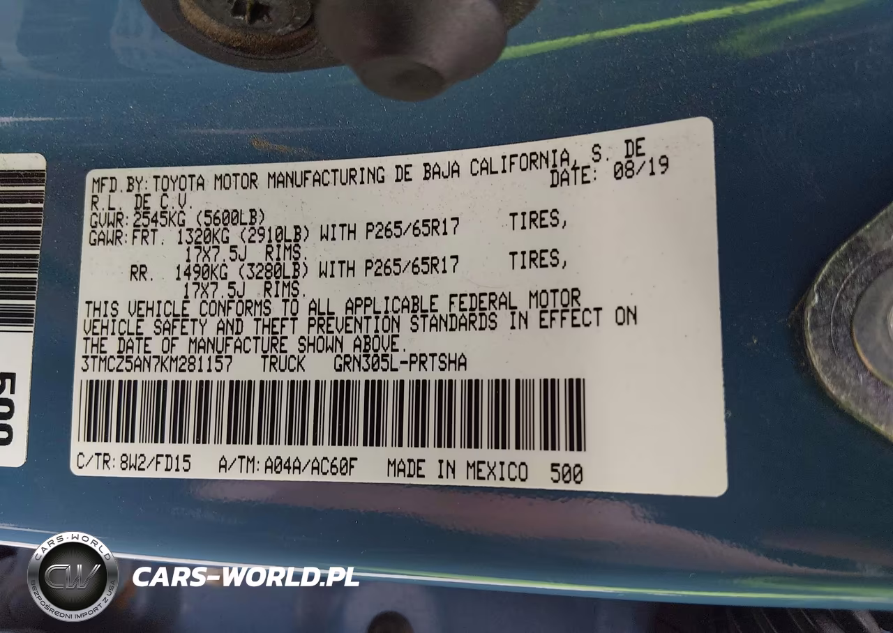 2019 Toyota Tacoma Trd Sport VIN:3TMCZ5AN7KM281157 - 9